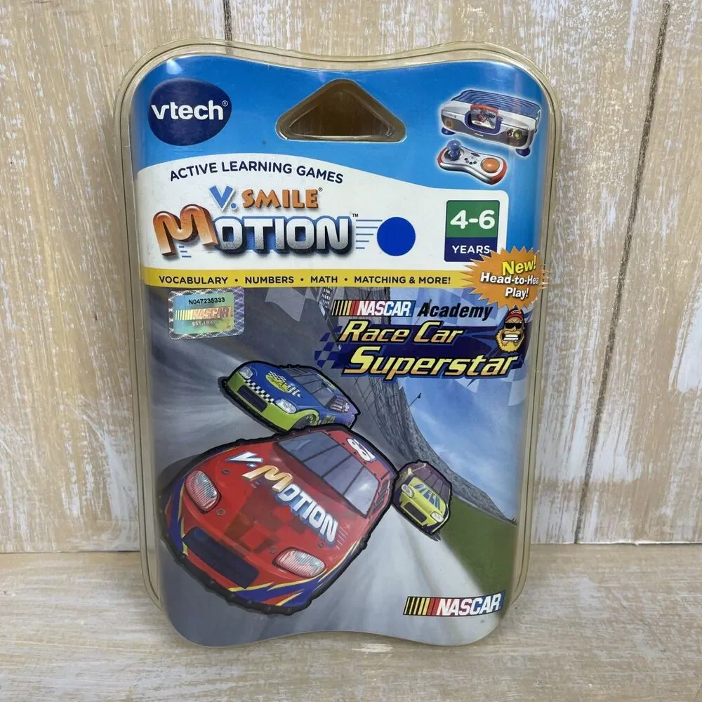 VTech V. Smile Motion NASCAR Academy Race Car Superstar w/ Alt. Box Design Seal